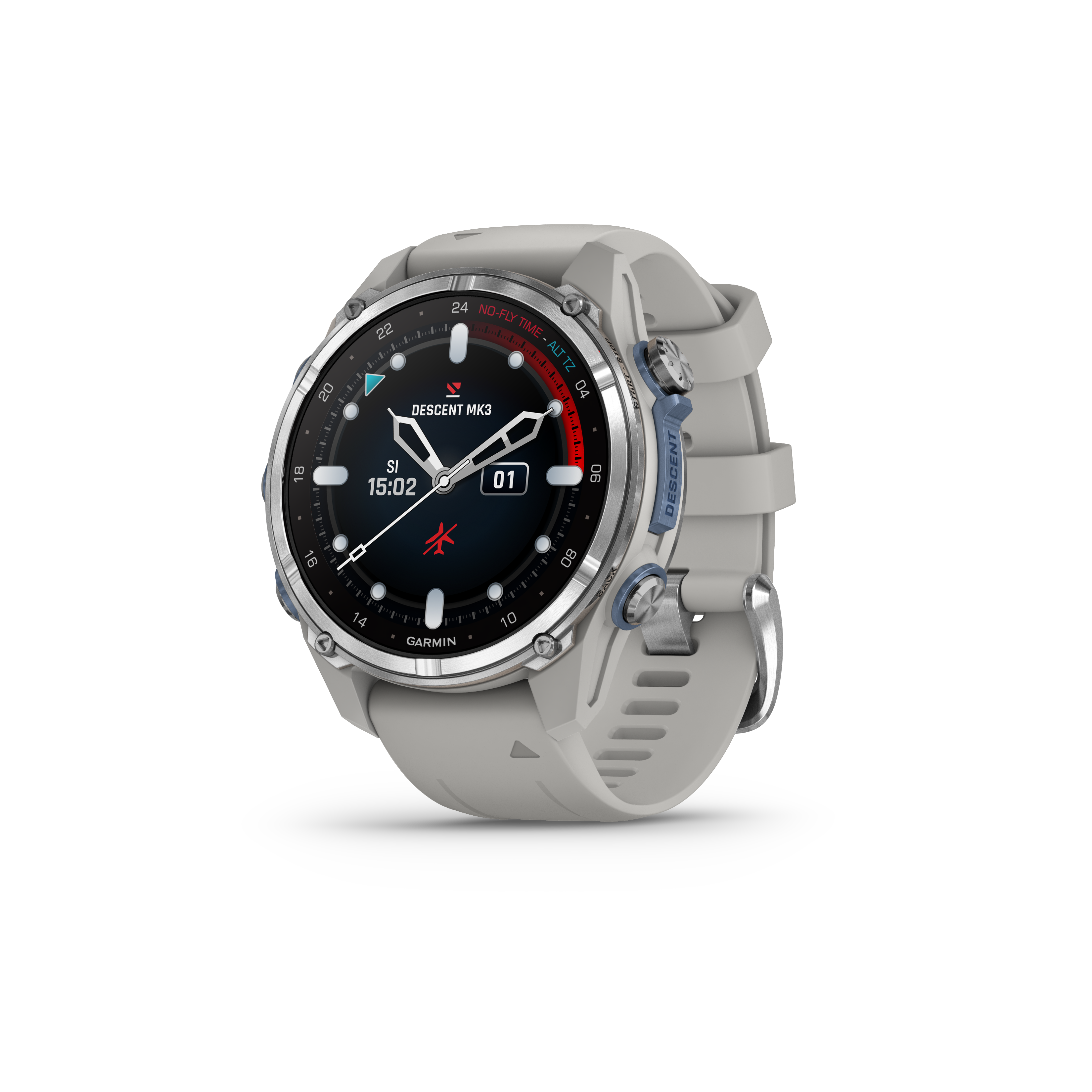 Garmin Descent Mk3 Rustfri Stål Gray 43mm - Garmin Smartwatch - 0753759333027