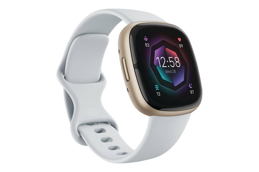 Fitbit Sense 2 – Smartwatch i Blødt Guld med Blå Bånd