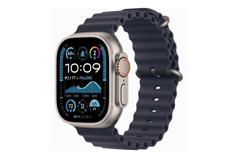 Apple Watch Ultra i titanium med Ocean-bånd - Stilfuld teknologi