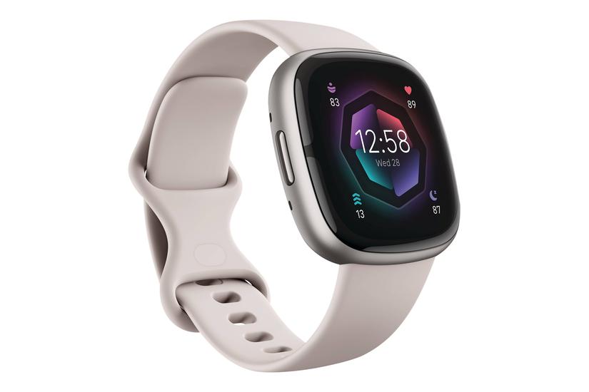 Fitbit Sense 2 – Platin Smartwatch med Hvid Rem