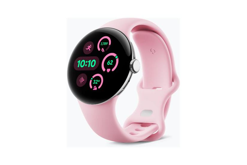 Google Pixel Watch Poleret Sølvaluminium Smart Med Aktivt Bånd Rose Quartz - Google Smartwatch  - 0840353907669
