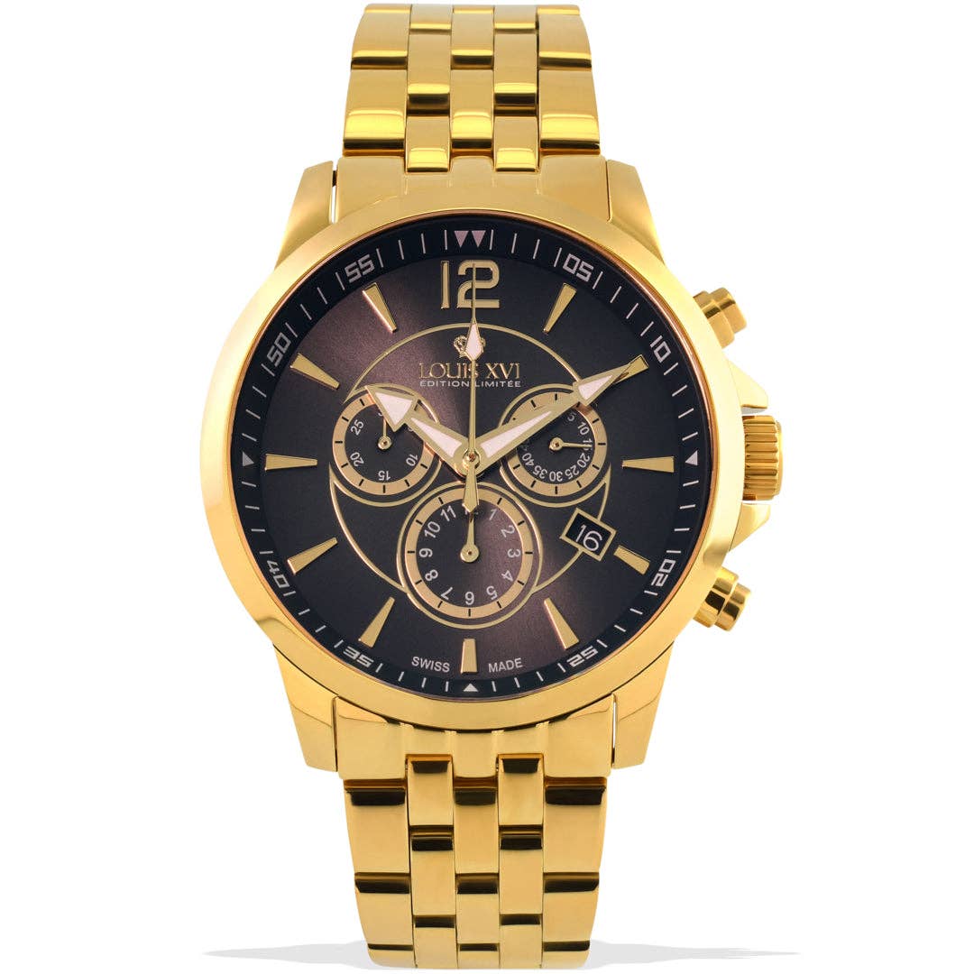 Eksklusivt Schweizisk Guld Chronograph Ur – Athos 1053