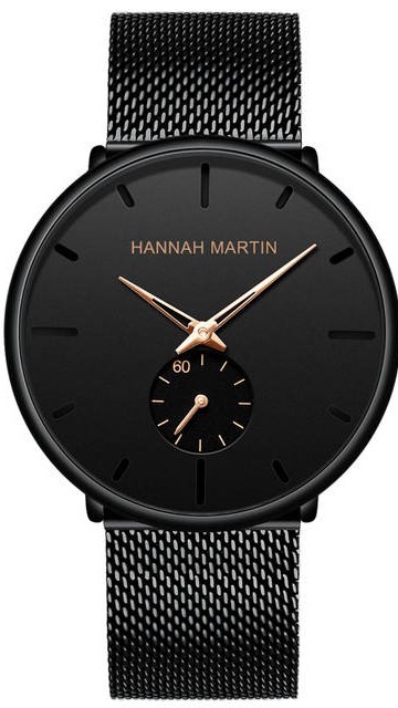 Elegant Sort Unisex Ur med Guld Visere – Stilfuldt Tilbud