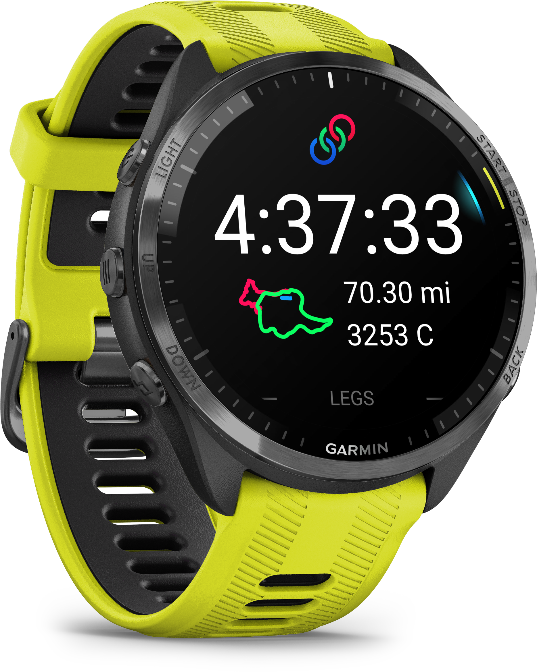 Sort Garmin Forerunner 965 Carbon Grey Yellow Black - Garmin Smartwatch  - 0753759313883